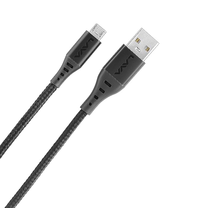 Lava D4 Cable, 2A 1 Meter Micro USB Braided Charging Cable with 480 MBPS Data Transmission (Black) Lava D4 Cable, 2A 1 Meter Micro USB Braided Charging Cable with 480 MBPS Data Transmission (Black)
